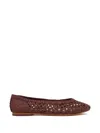 Dragon Diffusion Woven Leather Ballet Flats In Brown