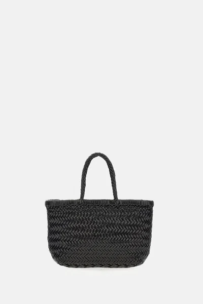 Dragon Diffusion Woven Leather Basket Gora In Black