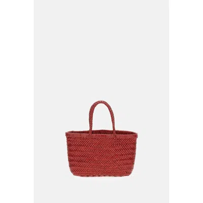 Dragon Diffusion Woven Leather Basket Gora In Red