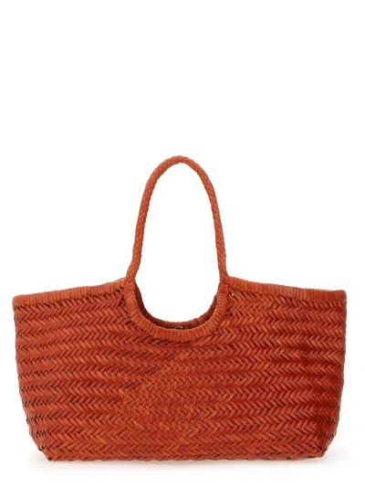 Dragon Diffusion Woven Leather Basket In Orange