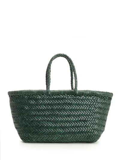 Dragon Diffusion Woven Leather Basket Small Handbags Green
