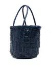 Dragon Diffusion Woven Leather Bucket Bag In Blue