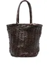 Dragon Diffusion Woven-leather Bucket Bag In Brown