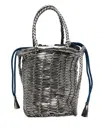 Dragon Diffusion Woven Leather Bucket Bag In Gray