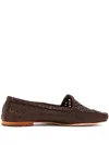 Dragon Diffusion Woven Leather Loafers In Brown