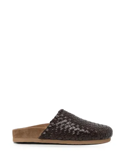 DRAGON DIFFUSION WOVEN LEATHER MULES