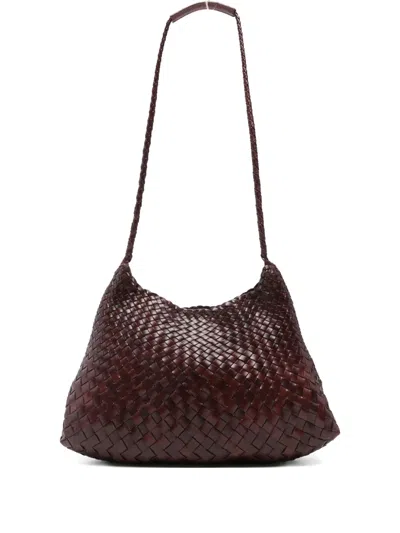 Dragon Diffusion Woven Leather Satchel In Brown