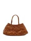 Dragon Diffusion Woven Leather Shoulder Bag In Brown