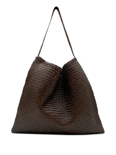 DRAGON DIFFUSION WOVEN LEATHER SHOULDER BAG