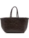 Dragon Diffusion Woven Leather Shoulder Bag In Brown