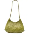 Dragon Diffusion Woven Leather Shoulder Bag In Green
