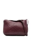 Dragon Diffusion Woven Leather Shoulder Bag In Purple