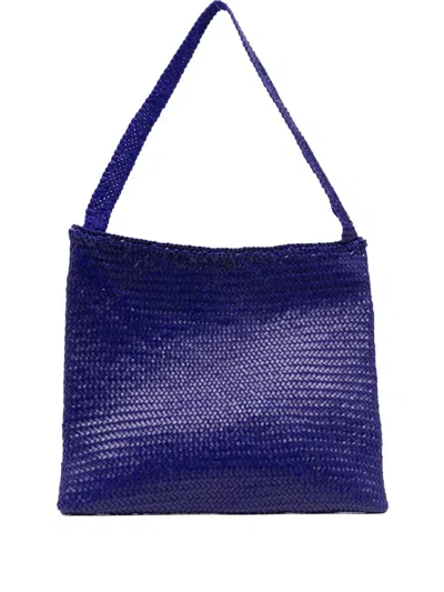 Dragon Diffusion Woven-leather Shoulder Bag In Purple
