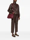 Dragon Diffusion Woven Leather Shoulder Bag In Burgundy