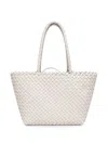 Dragon Diffusion Woven Leather Shoulder Bag In White