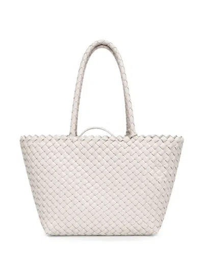 Dragon Diffusion Woven Leather Shoulder Bag In White