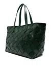 Dragon Diffusion Box Weave Basket Tote In Green Leather In Green