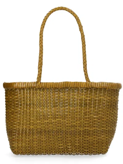 Dragon Diffusion Woven Leather Tote Bag In Green