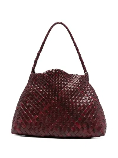 Dragon Diffusion Woven-leather Tote Bag In Red