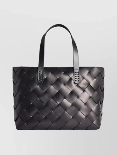 Dragon Diffusion Woven Leather Tote Bag With Dual Handles