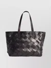 Dragon Diffusion Woven Leather Tote Bag With Dual Handles In Black