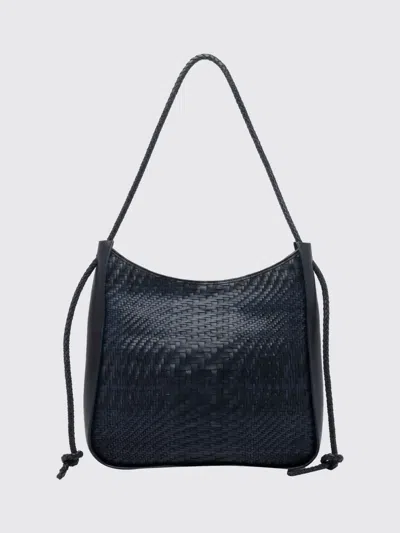 Dragon Diffusion Woven Leather Tote Bag With Single Handle In Blue