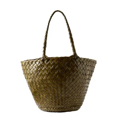 Dragon Diffusion Egola Woven Leather Tote In Orange