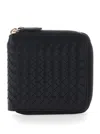 Dragon Diffusion Woven Leather Wallet In Black
