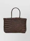 Dragon Diffusion Woven Mini Bag Top Handles In Brown