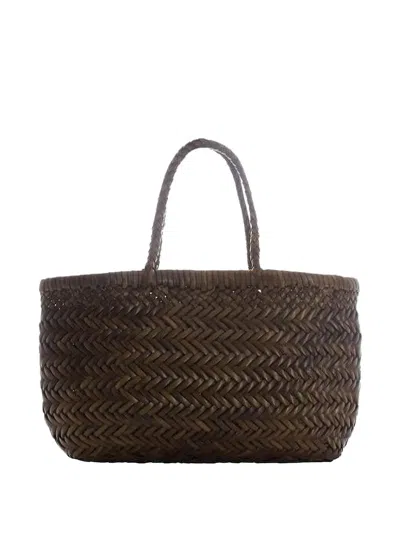 Dragon Diffusion Woven Pendant Tote Bag In Brown