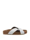 Dragon Diffusion Woven Round-toe Sandals In White