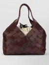 Dragon Diffusion Woven Shoulder Bag Featuring Top Handles In Burgundy