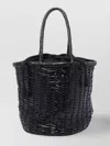 Dragon Diffusion Woven Texture Bucket Bag With Tassel Detail