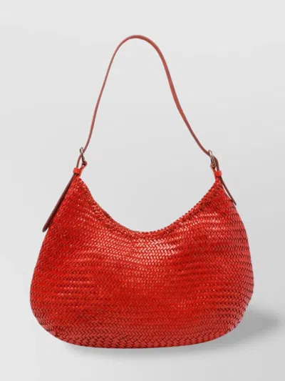 Dragon Diffusion Woven Texture Shoulder Bag In Red