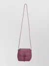 Dragon Diffusion Woven Texture Shoulder Bag With Long Strap In Purple