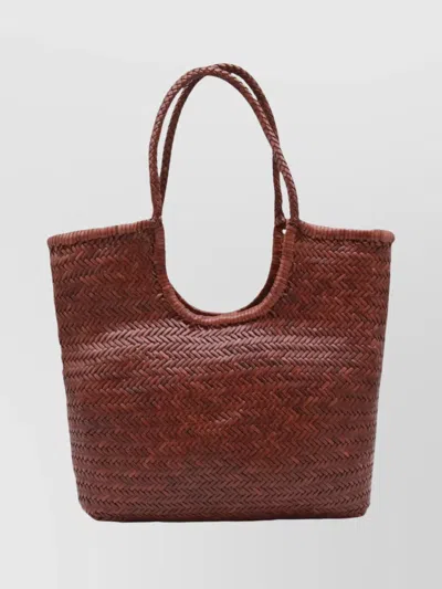DRAGON DIFFUSION WOVEN TEXTURE TOTE BAG WITH DUAL HANDLES