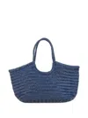 Dragon Diffusion Woven Top Handle Shoulder Bag In Blue