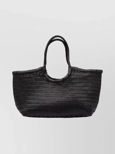 Dragon Diffusion Woven Tote Bag Double Handles In Black