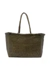 Dragon Diffusion Flat Gora Mini Tote Woven Rectangular In Green