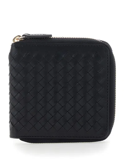 Dragon Diffusion Woven Zip-around Wallet In Black