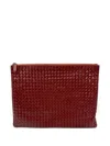 Dragon Diffusion Interlaced Leather Pochette In Brown