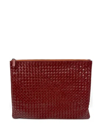 DRAGON DIFFUSION WOVEN-ZIP CLUTCH BAG