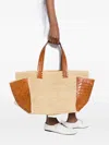 Dragon Diffusion X Sovani Woven-raffia Leather-panel Tote Bag In Neutral