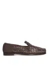 Dragon Diffusion Perforated-pattern Loafers In Brown