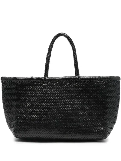 Dragon Difussion Bamboo Triple Jump Large Basket Bag In Black