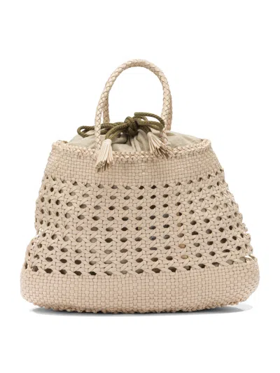 Dragon Difussion Beige Buffalo Calf Leather Handbag In Neutral