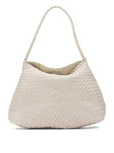 Dragon Difussion Beige Buffalo Calf Leather Shoulder Bag In Neutral