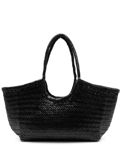 Dragon Difussion Black Leather Handbag