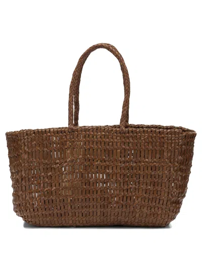 Dragon Difussion Brown Buffalo Calf Leather Handbag