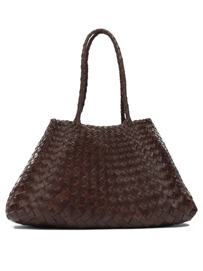 Dragon Difussion Brown Buffalo Calf Leather Handbag